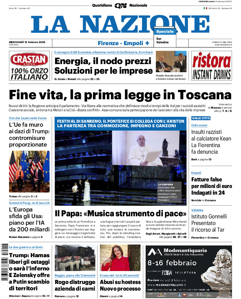 Prima-pagina-la nazione-edizione-di-oggi-20250212